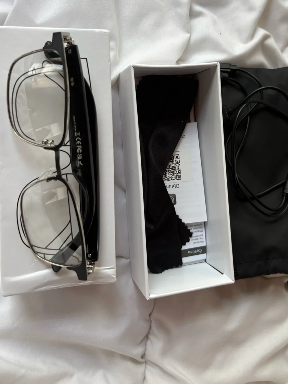 Smart Glasses - with White Box including manual and charger